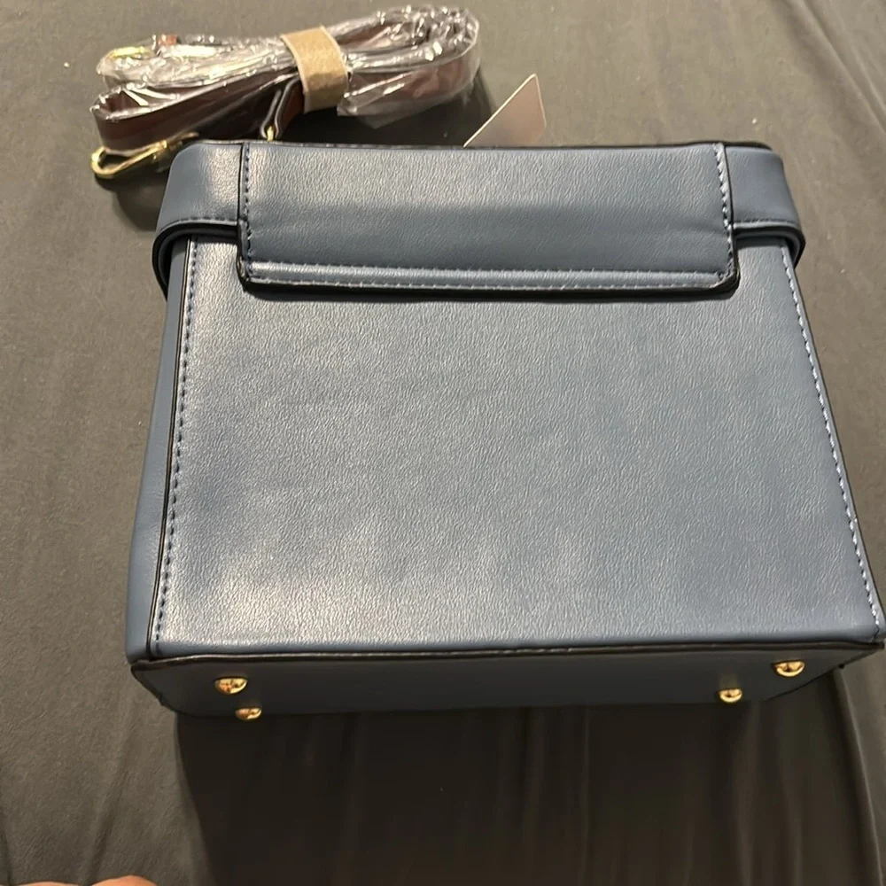 Elegant Blue Box Handbag case New with Strap